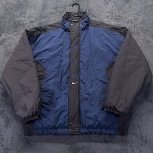 Vintage Nike Air Quilted Windbreaker Puffer Jacket Mens XL Quilted Lining 90s